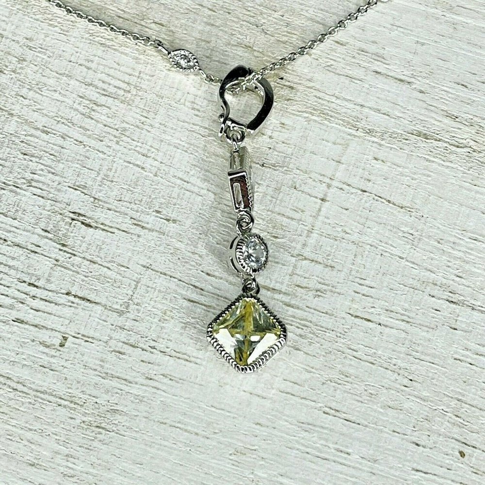 ADI Signed 925 Sterling Silver Rhinestone Necklace